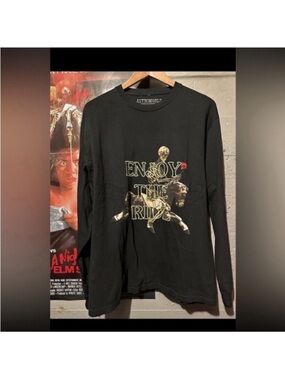 New Travis Scott ASTROWORLD "Enjoy The Ride" Long Sleeve T Shirt Sz L glow dark